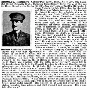 BROMLEY Herbert Assheton