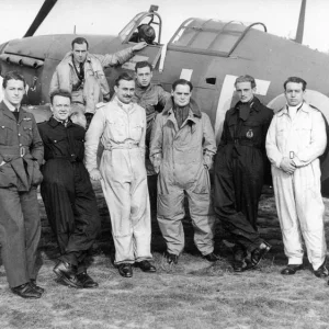 Squadron Leader Bader DSO with Canadian pilots