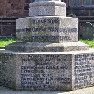 Weaverham War Memorial, Cheshire