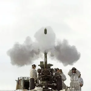 105mm Light Gun firing