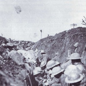 Commonwealth soldiers in trenches