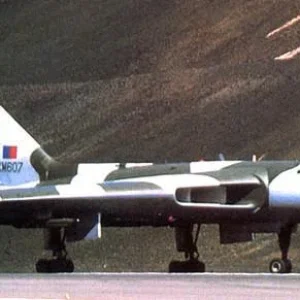 Vulcan B2 landing after completing Black Buck 1 mission