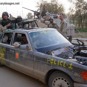 US Air Force Police on patrol in Iraq