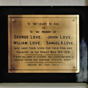 LOVE Family war memorial.