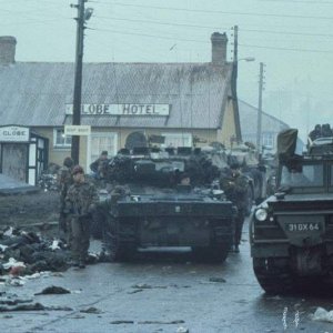British Troops At The Globe Hotel Falklands War 1982