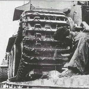 Tiger tank with transport tracks