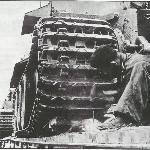 Tiger tank with transport tracks