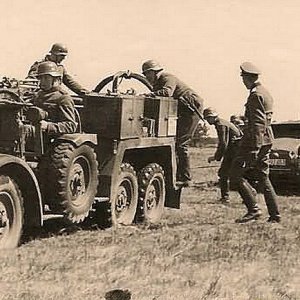 Wehrmacht Troops in Field with Krupp L2H143 kfz70