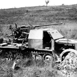 destroyed German AA Halftrack