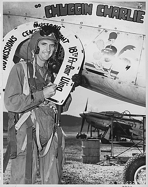 1951 October, 1st. Lt. Walter H. Burke Poses With The Lucky