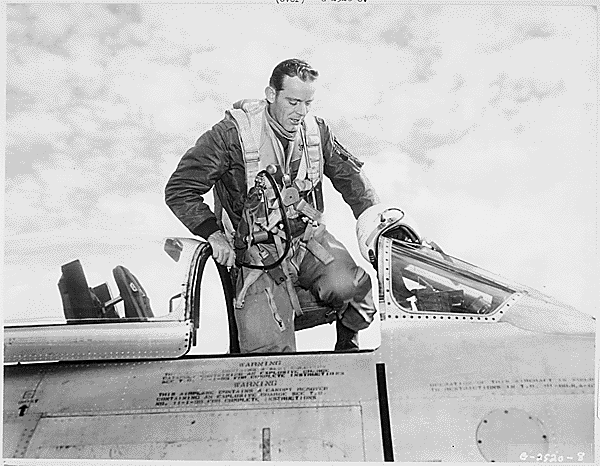 1951 October, F-86 Jet Pilot, Capt. Critchfield Mounts To Th