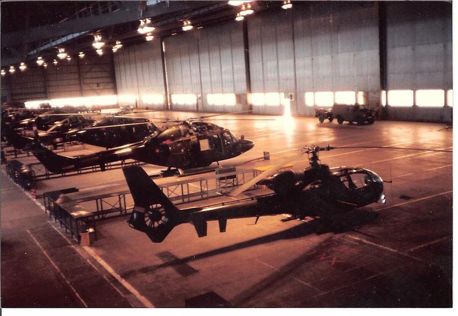 655 Squadron AAC Gazelles and Lynx resting