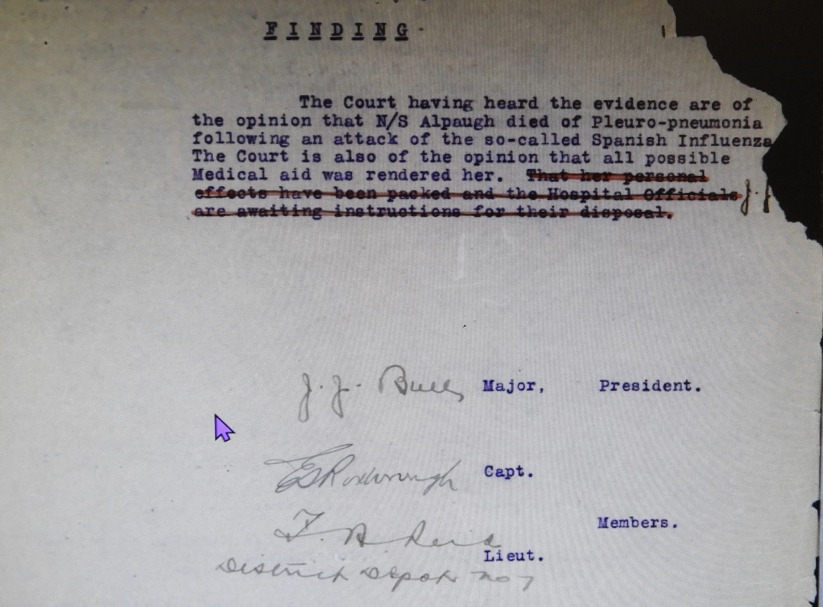 Agnes E Alpaugh - Death notice