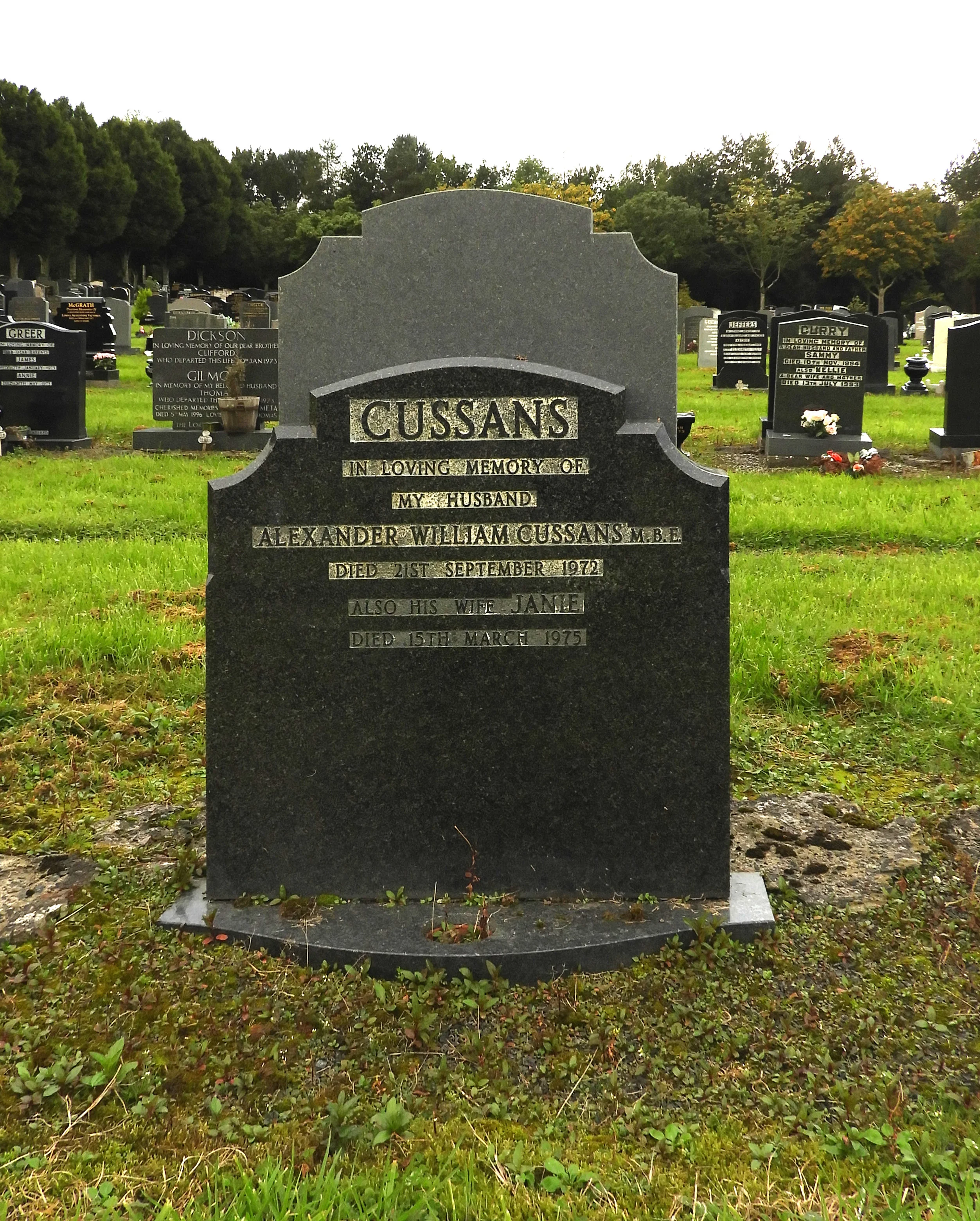 Alexander William CUSSANS. M.B.E
