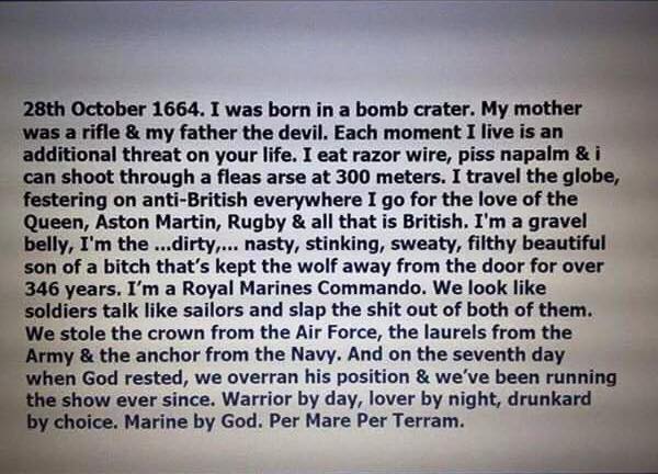 An honest description of a Royal Marine