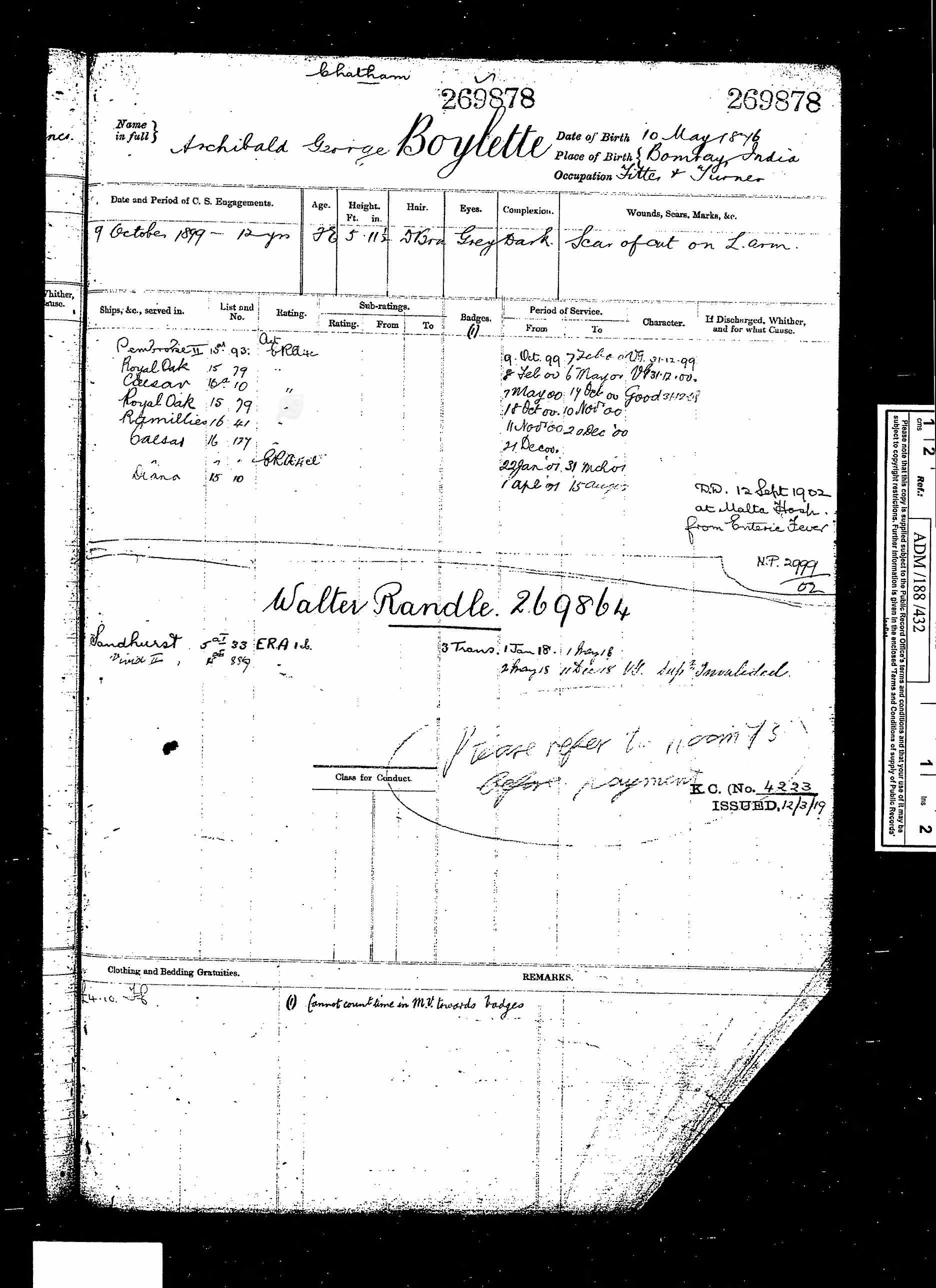 ARCHIBALD GEORGE BOYLETTE