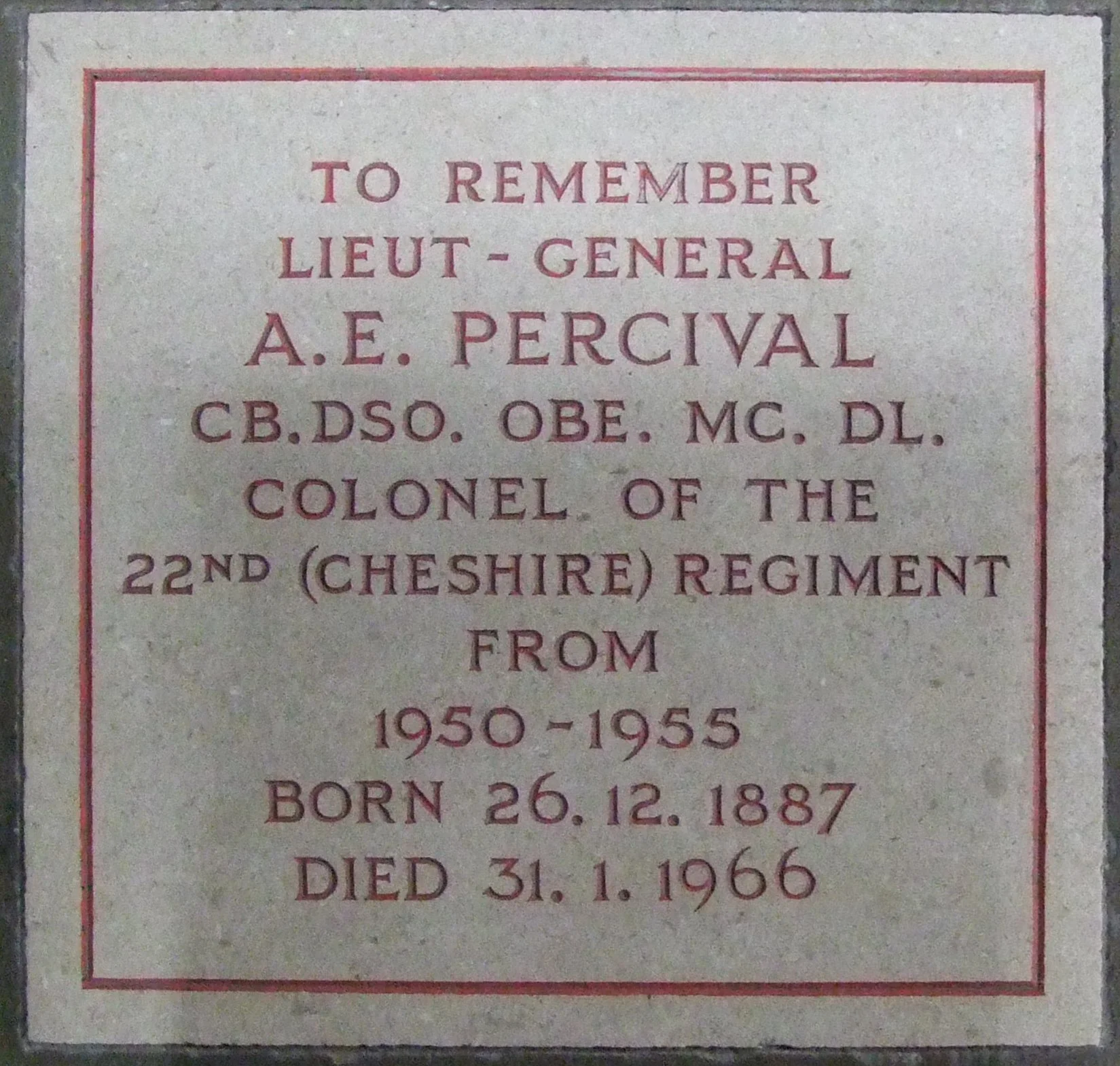 Arthur Ernest PERCIVAL