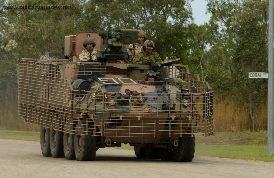 ASLAV fitted with new bar armour