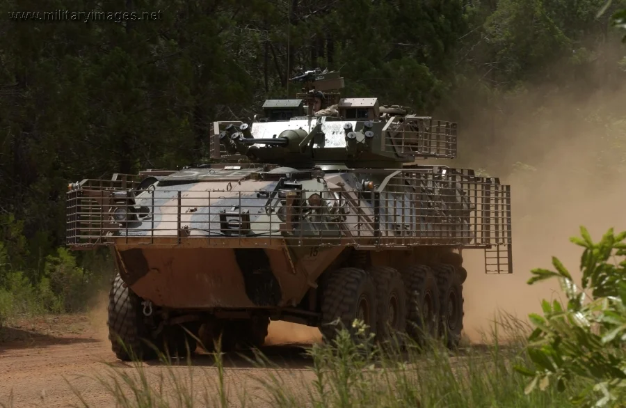 ASLAV fitted with new bar armour