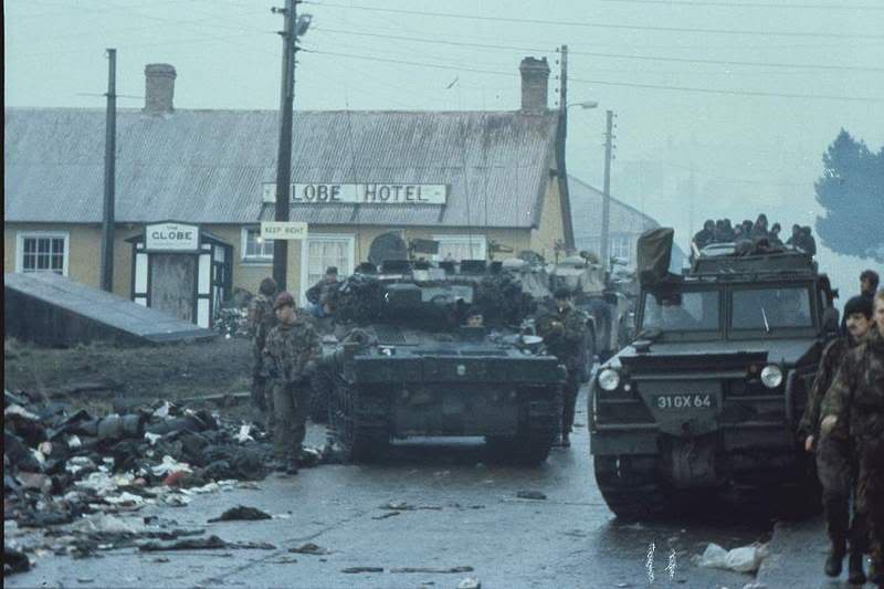 British Troops At The Globe Hotel Falklands War 1982