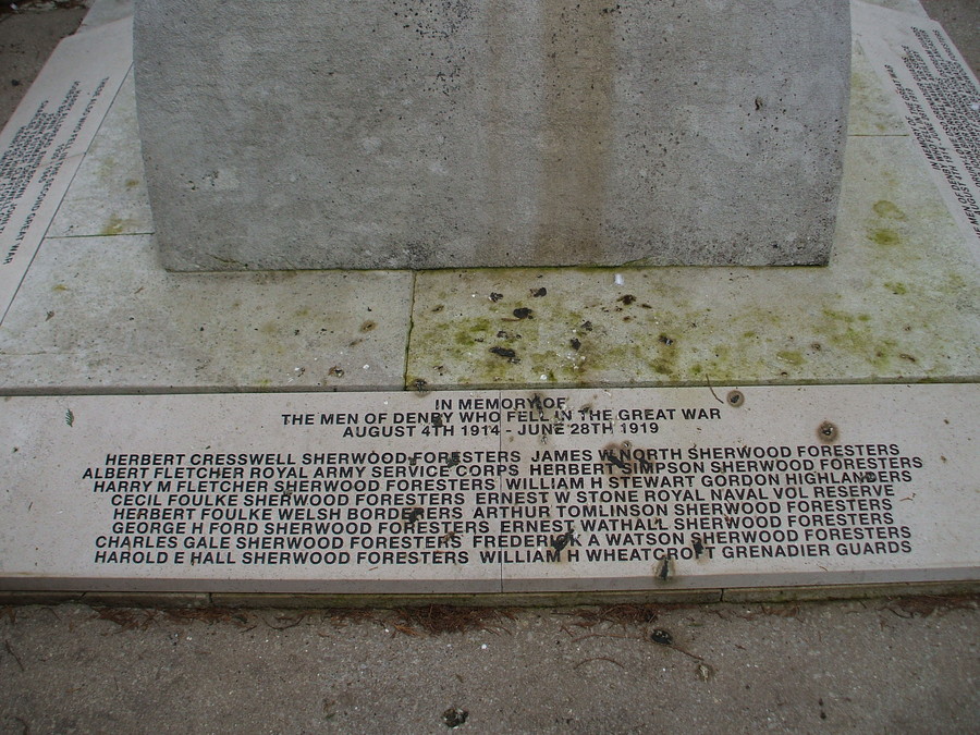 Denby War Memorial, Derbyshire