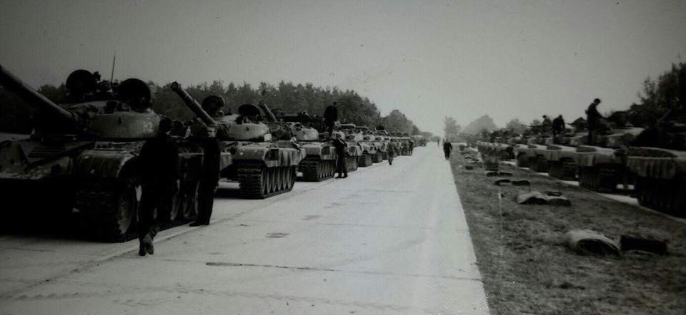 East German T-72M in parade rehearsal