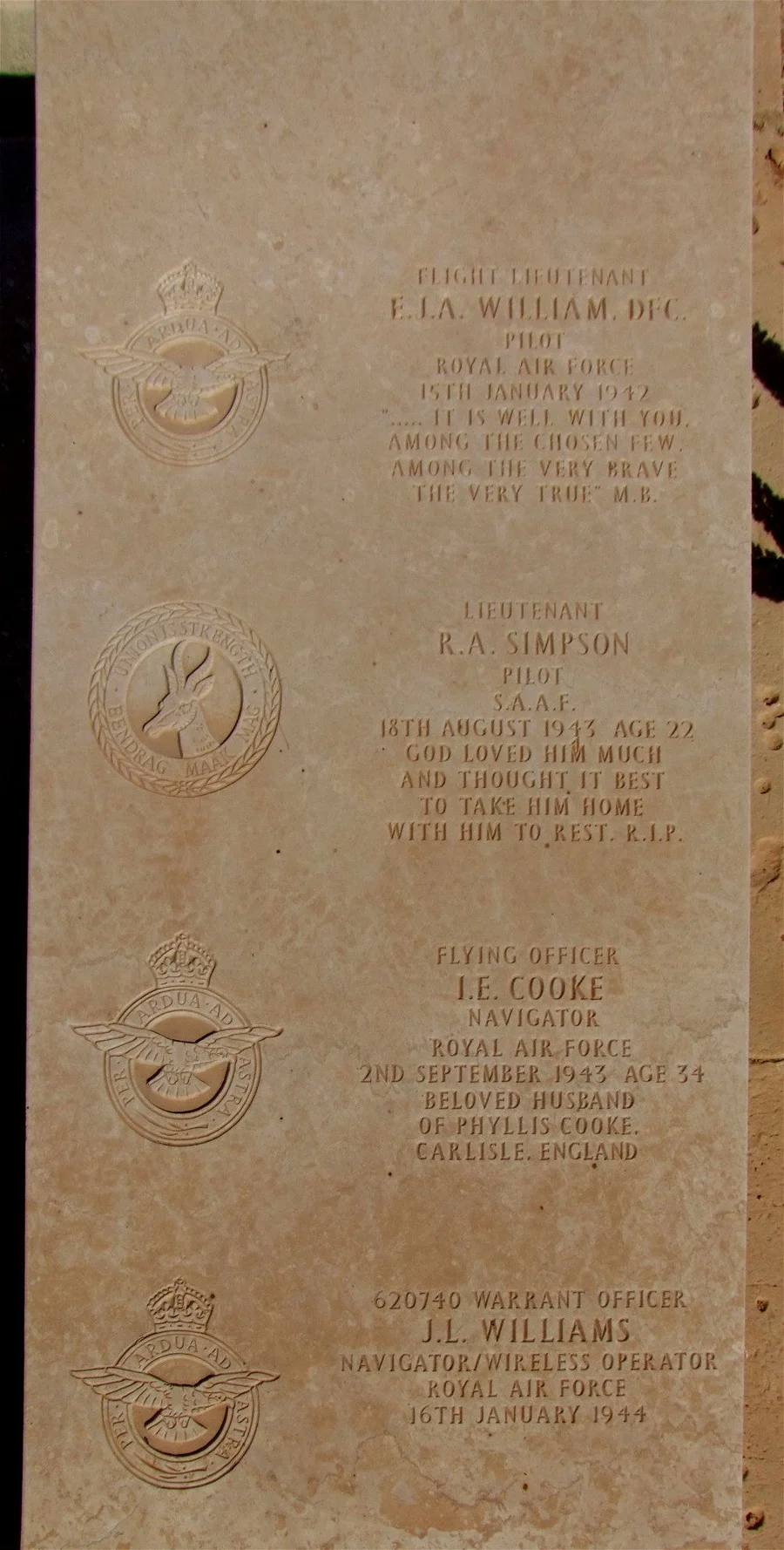 Edward Julian A WILLIAM. Robert Alastair Edwards W SIMPSON. Ivan E COOKE. John L WILLIAMS.