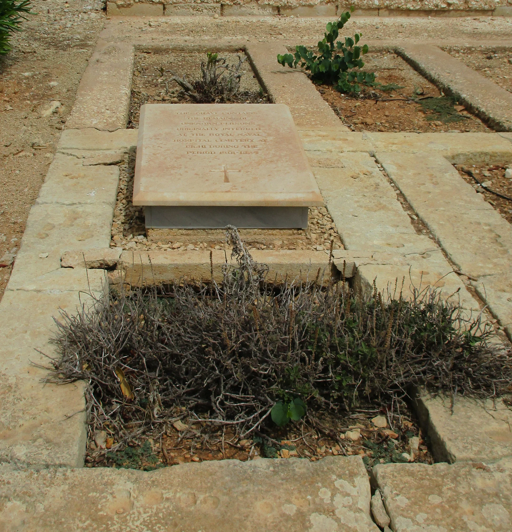 Grave L204 of reinternments (1801-1825) from R.N. Cemetery Bighi