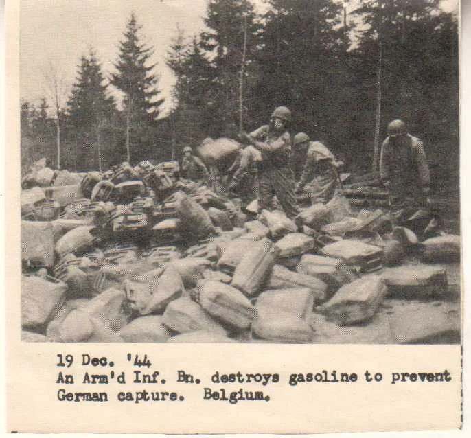 Infantry Battalion Destroy Gasoline in Belgium