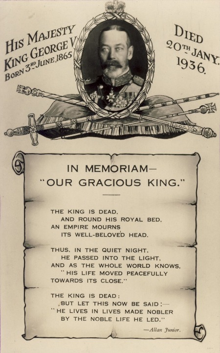 King George V memorial Card