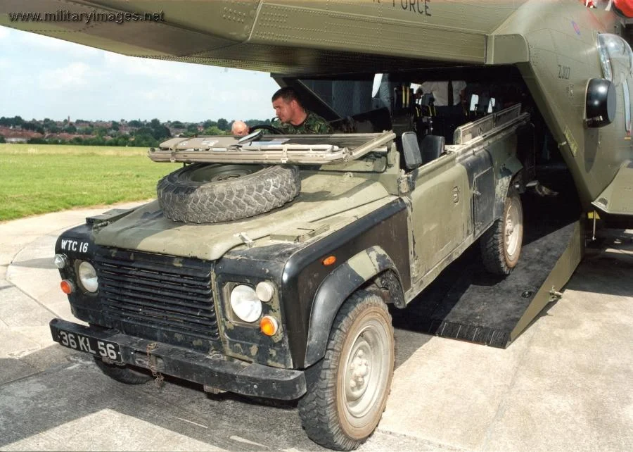Loading Land Rover on EH101 (Merlin)