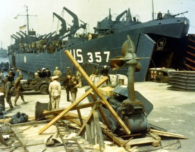 LST 357 in Normandy