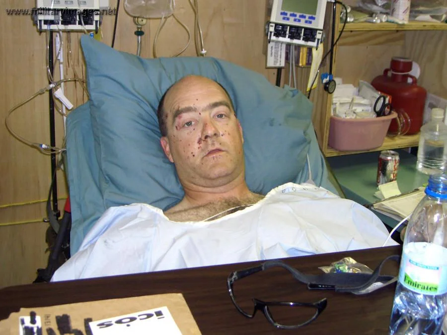 Maj. Matthew Conlan recovers at the hospital