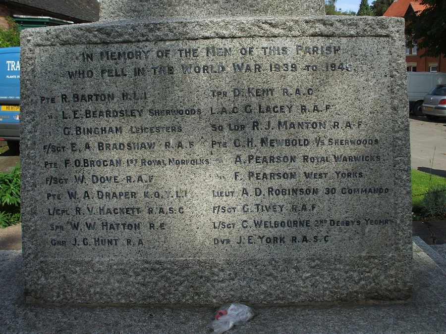 Melbourne War Memorial, Derbyshire