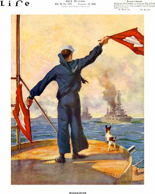 Navy Magazine Ad - Sailor and dog
