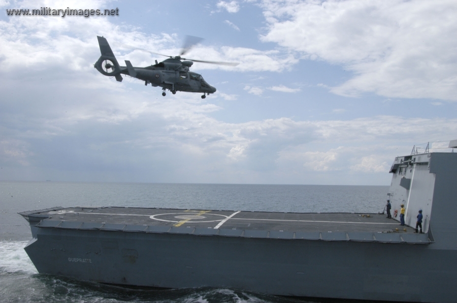 Panther helicopter lifts off the deck
