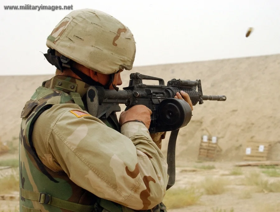Paratrooper evaluates 100-round magazine