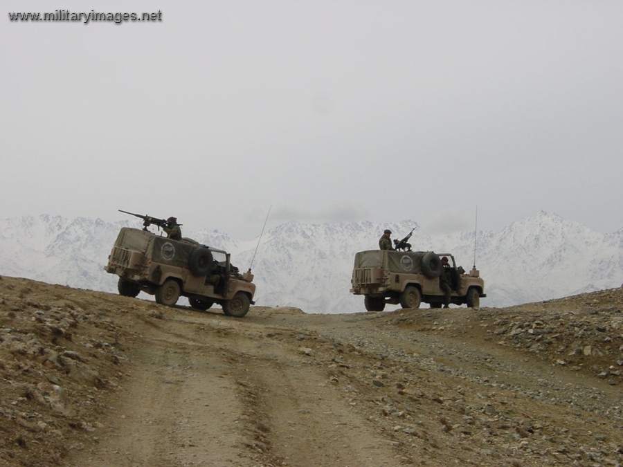 Pathfinder Mobility Patrol high in the hills in Afghanistan