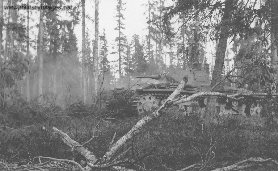 Pz.Kpfw III from Panzer-Abteilung 40 in battle
