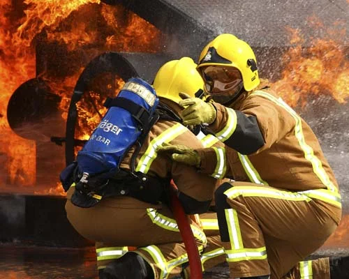 RAF Firemen in Action