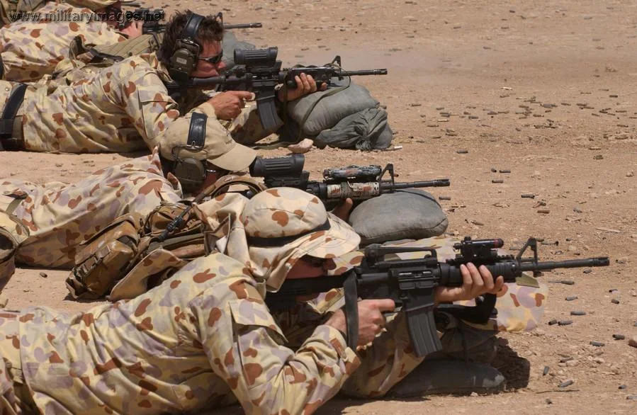 Range practice at a Forward Operating Base (FOB)