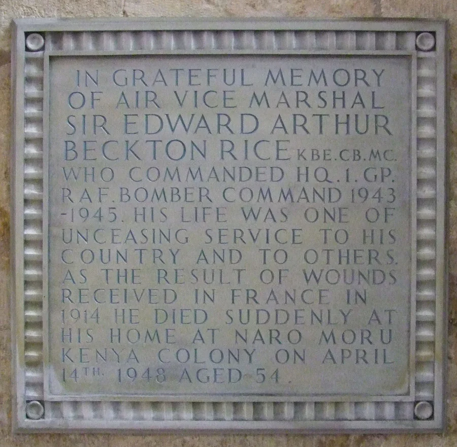 RICE, Sir, Edward Arthur Beckton. M.C.