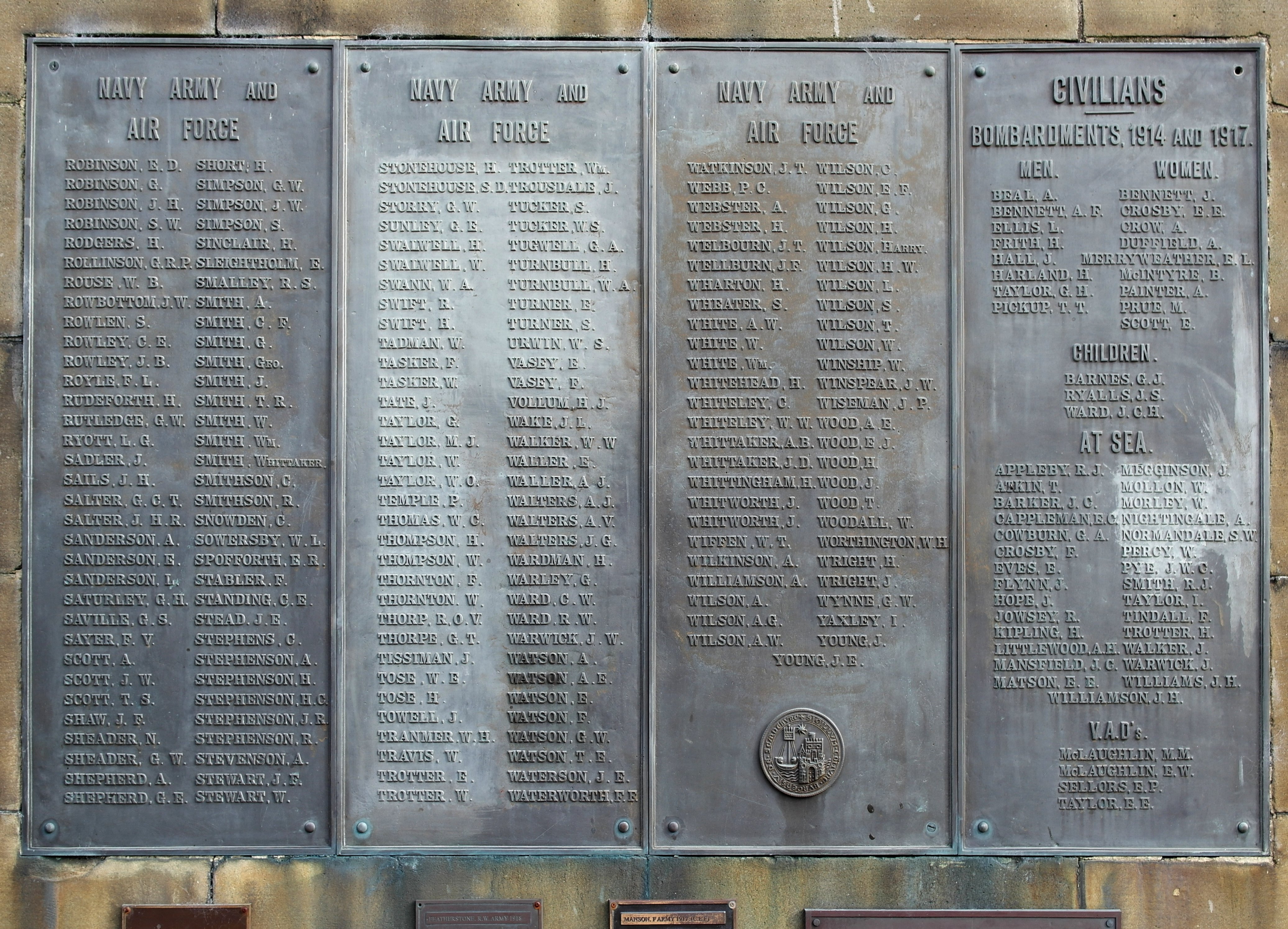 Scarborough WW1 Memorial Panel