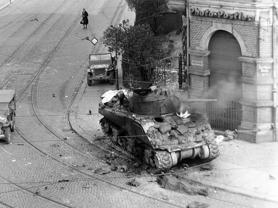 Sherman wreck Leipzig