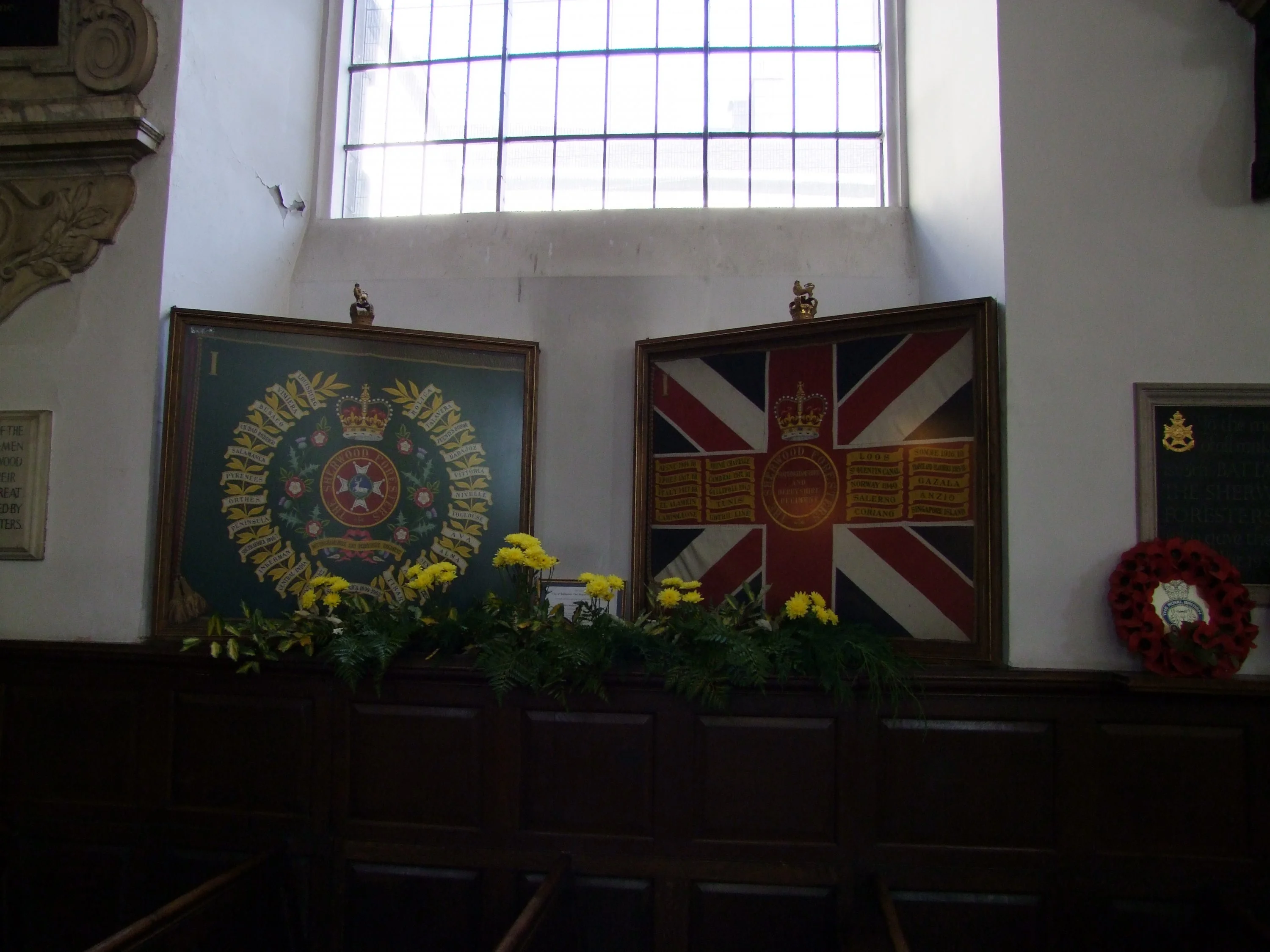 Sherwood Foresters Regimental Colours Laid Up Derby Cathed