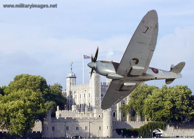 Spitfire over the Tower
