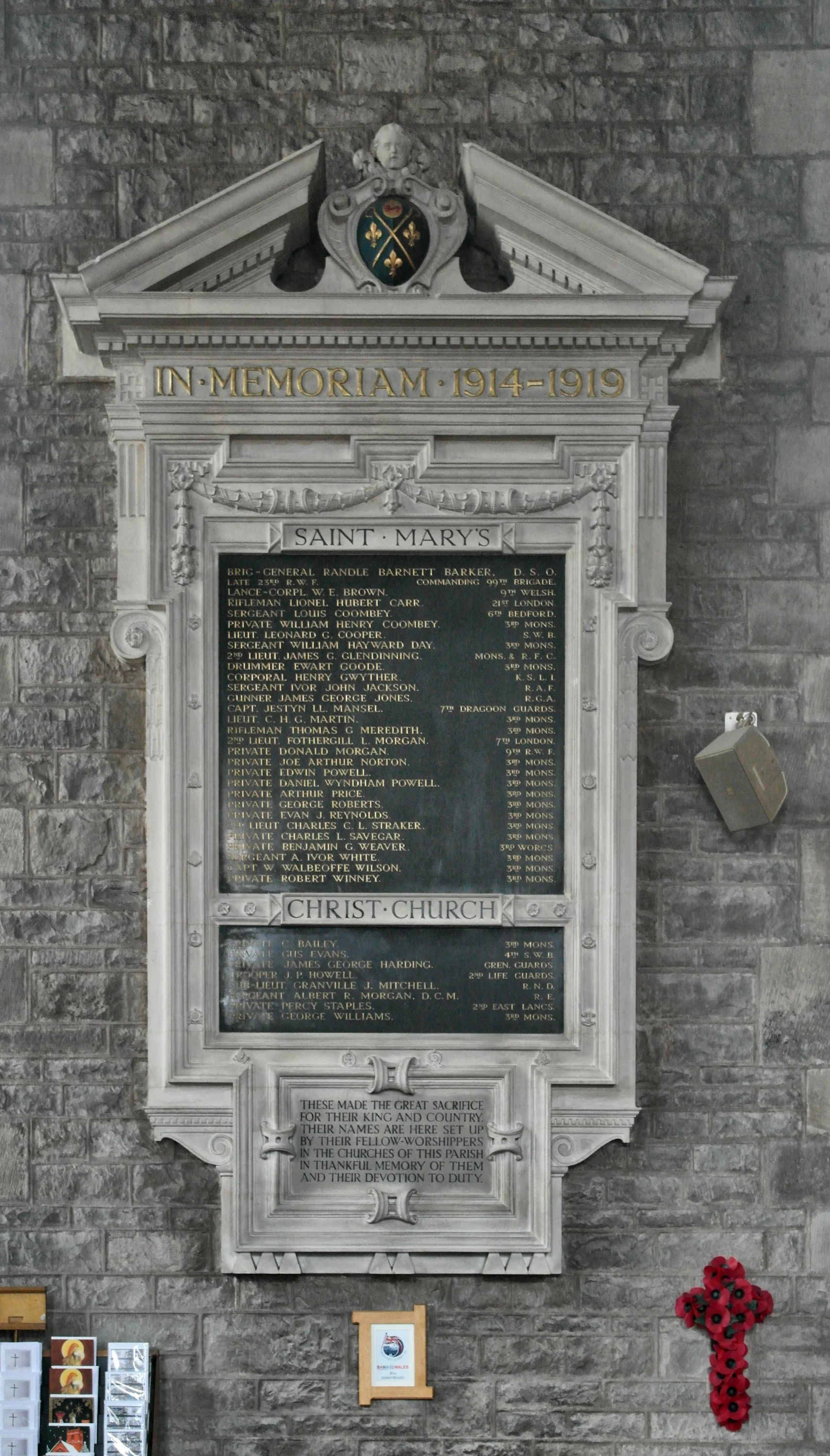St Mary & Christ Church War Memorial, Abergavenny