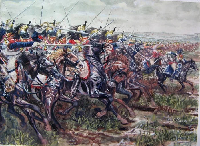 The french Cuirassiers of Napoleon at charge