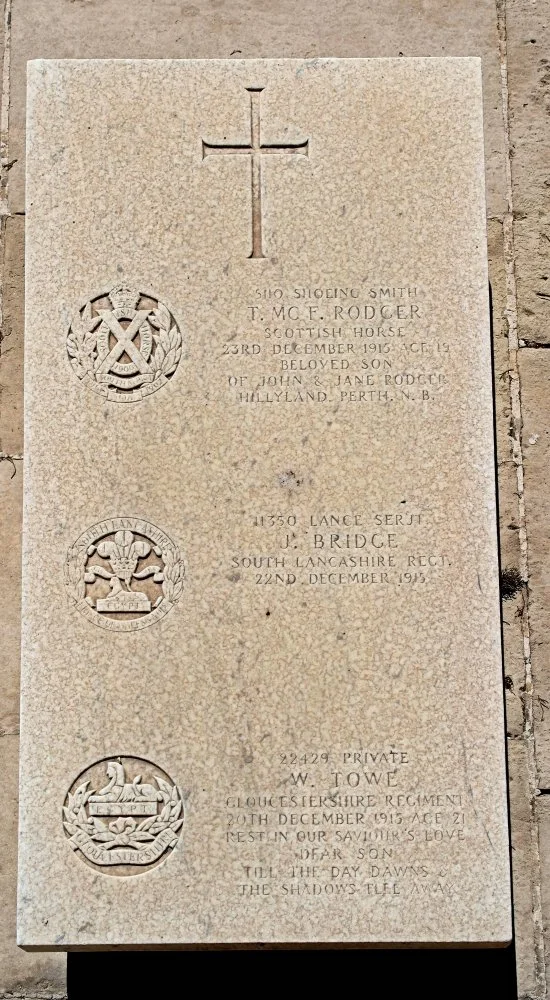 Thomas McFarlane RODGER.  James BRIDGE.   Wallace TOWE.
