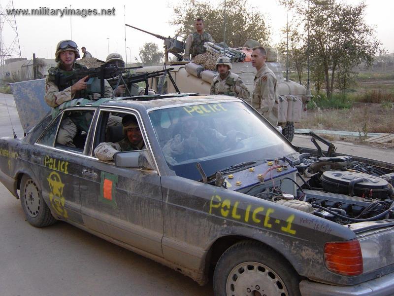 US Air Force Police on patrol in Iraq